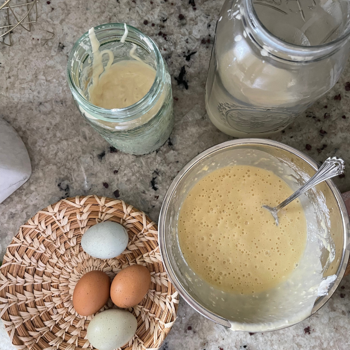ingredients for sourdough pancakes