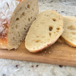 sliced loaf of sourdough bread